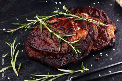 Barbecue Rib Eye Steak or rump steak - Dry Aged Wagyu barbecue Entrecote Steak