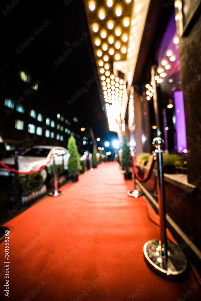 Empty red carpet entrance