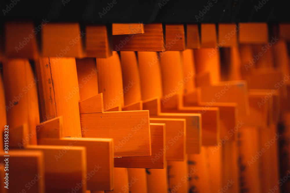 Fototapeta premium Red Torii gates in Fushimi Inari shrine in Kyoto, Japan