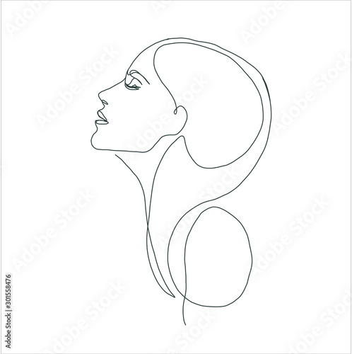 line drawing faces, fashion concept, woman beauty minimalist, vector illustration for t-shirt, slogan design print graphics style