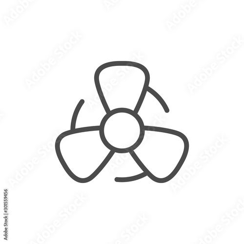 Fan line outline icon and wind equipment