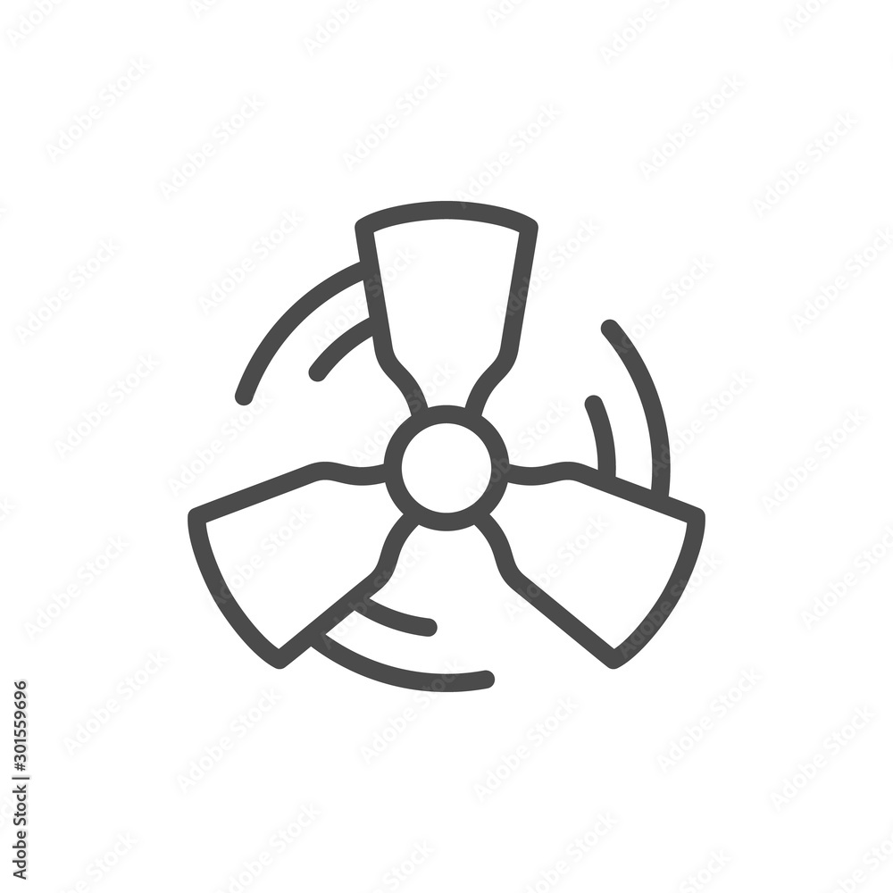 Fan line outline icon and wind equipment Fan line outline icon and wind equipment