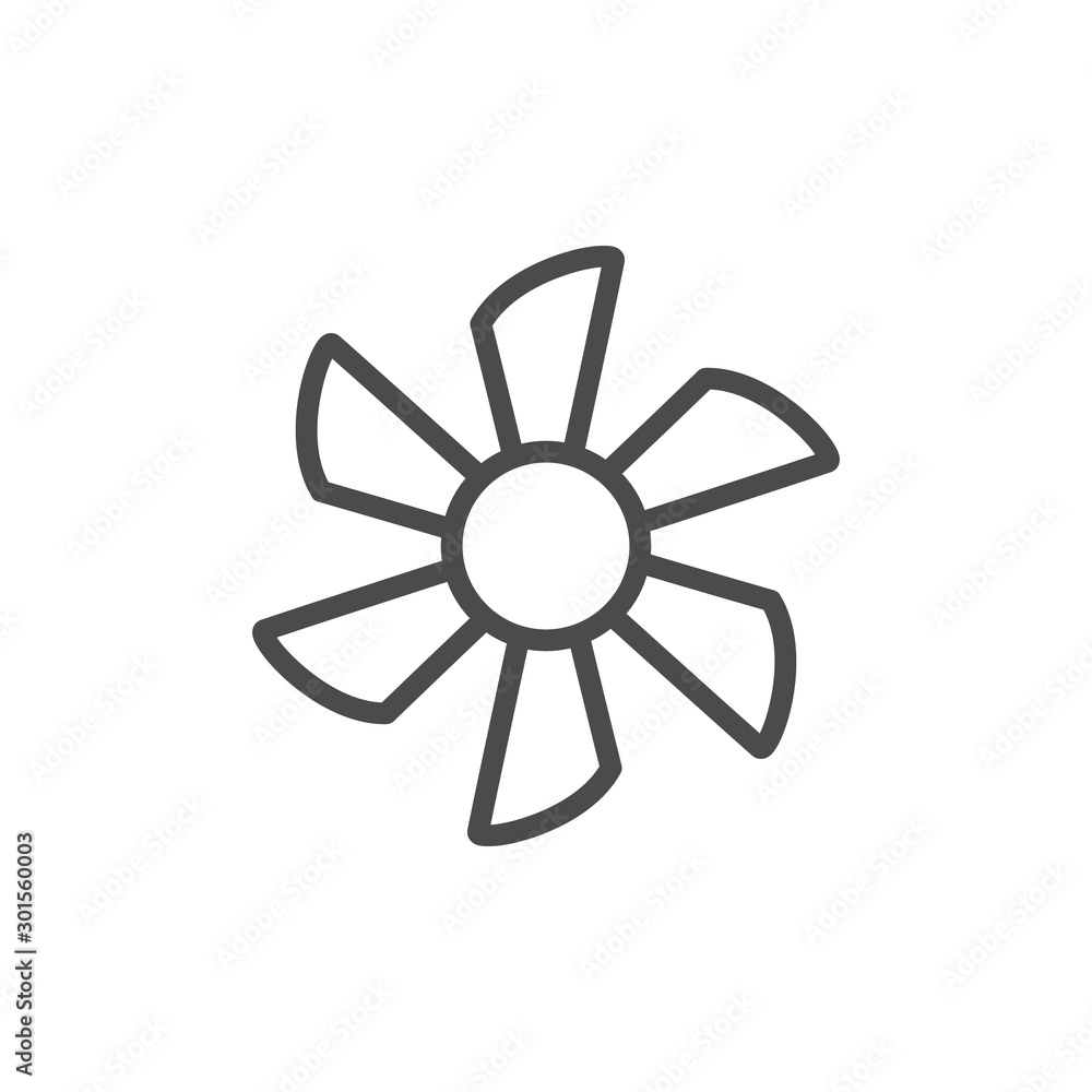 Fan line outline icon and wind equipment Fan line outline icon and wind equipment