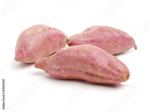 sweet potatoes on the white background