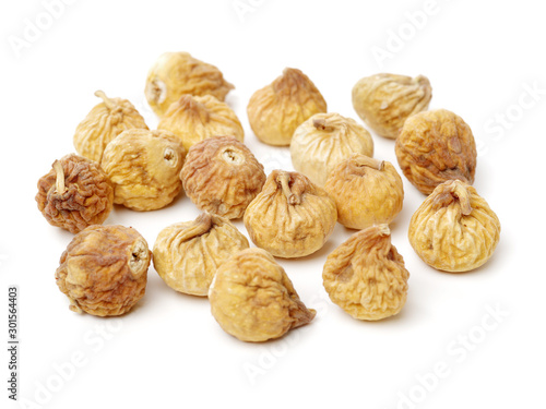 dried fig fruit on white background
