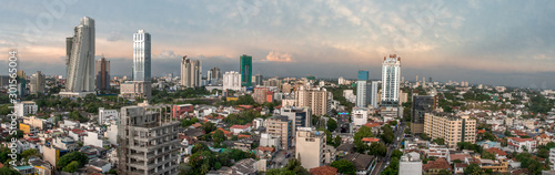 Skyline of Colombo Sri Lanka at twilight