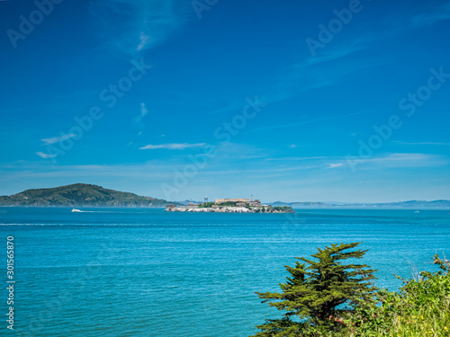 View to Alcatraz island in San Francisco