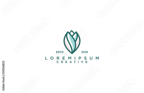Amazing lotus logo design vector