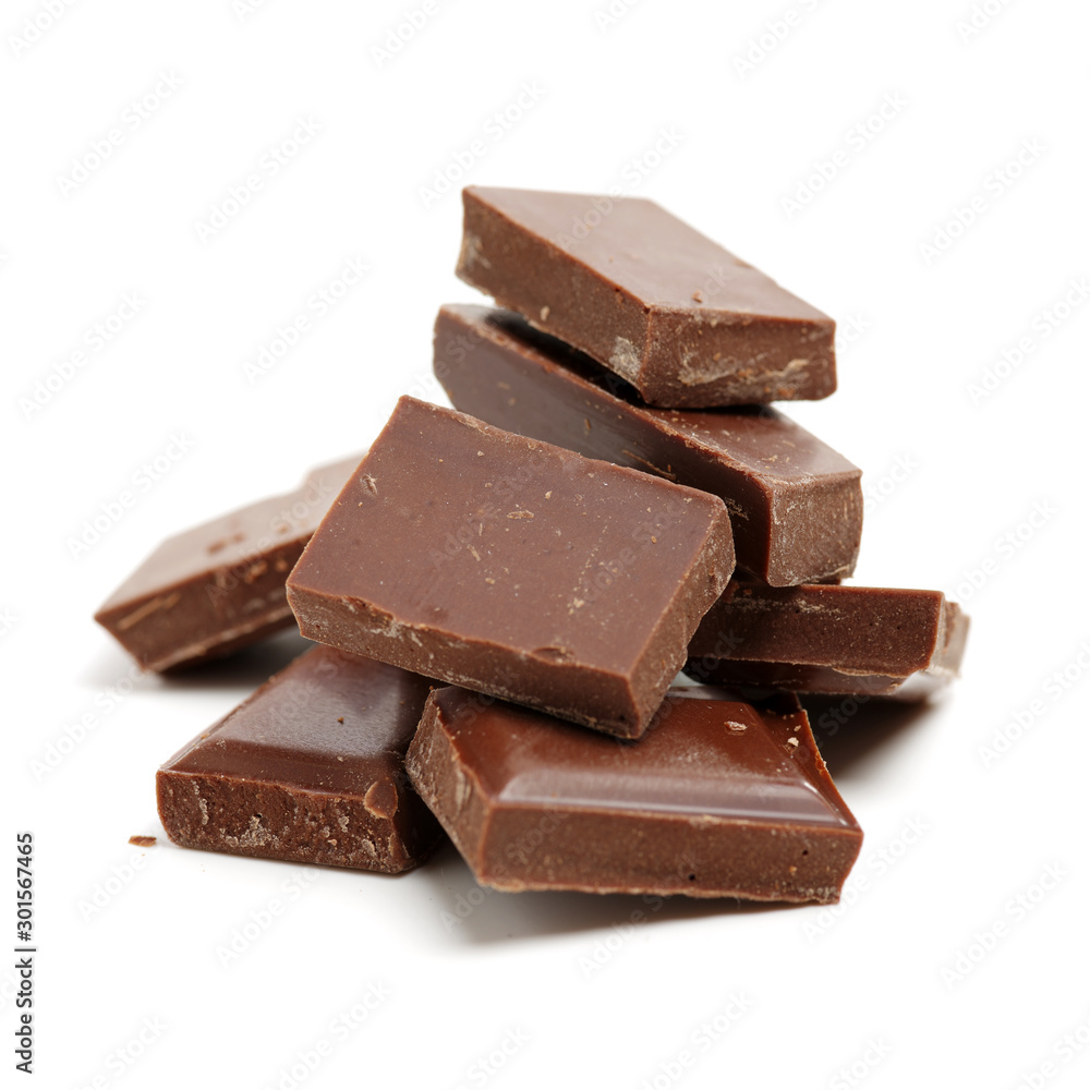 stack of chocolate on white background stack of chocolate on white background