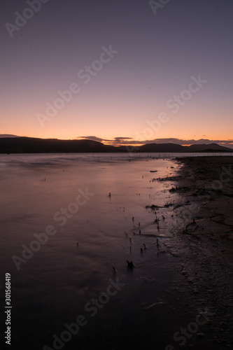 larga exposición de puesa de sol 