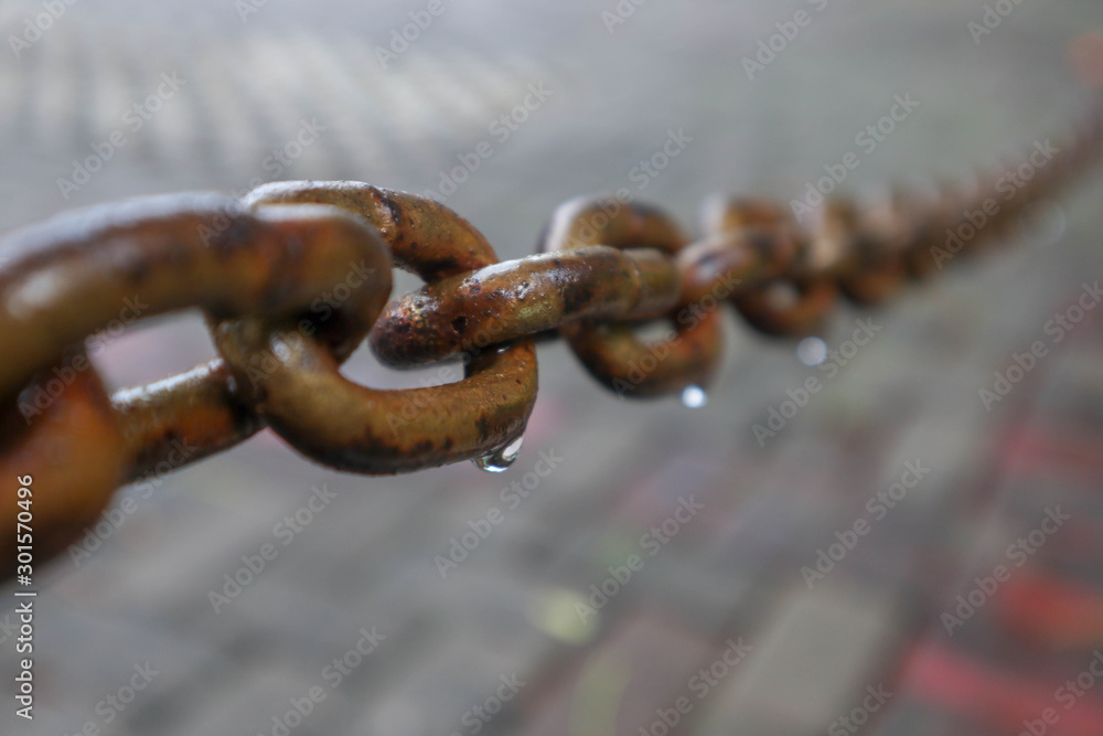 Photo Macro Still Life Chain Link with drop water Photo Macro Still Life Chain Link with drop water