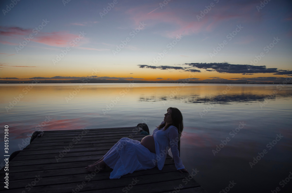 woman relaxed on the pier