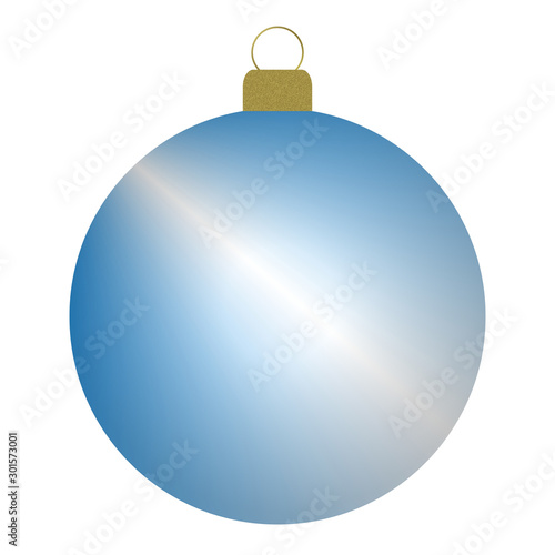 Weihnachtskugel blau, weißer Lichtstreifen
