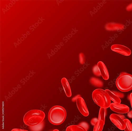Red blood cells 3D realistic vector illustration