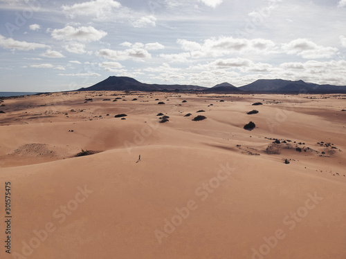 person walking through the desert