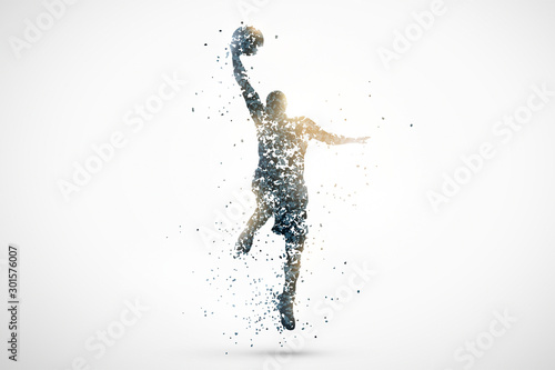 点描画風のバスケットボールのシルエット © goleiro35