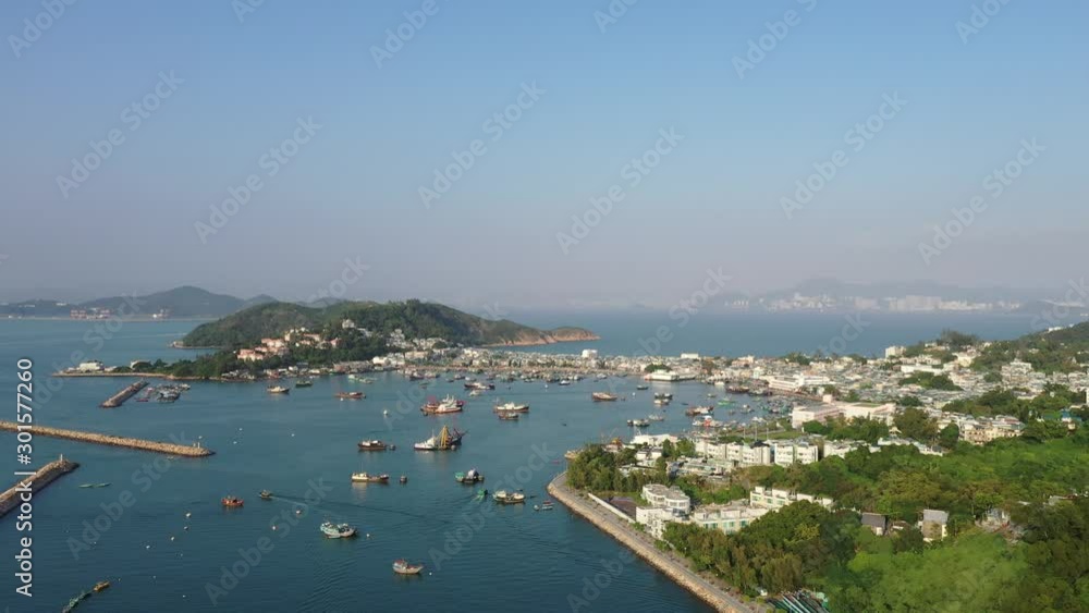 Aerial view sunset at Cheung Chau of Hong Kong Aerial view sunset at Cheung Chau of Hong Kong
