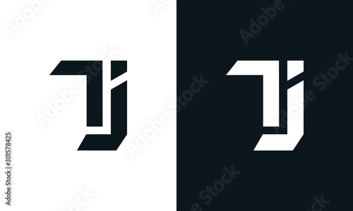 Minimalist abstract letter TJ logo. This logo icon incorporate with two abstract shape in the creative process.