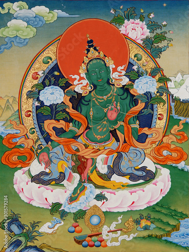 Canvas Print Green Tara Tibetan Tradition
