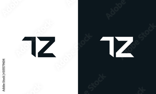 Minimalist abstract letter TZ logo. This logo icon incorporate with two abstract shape in the creative process.