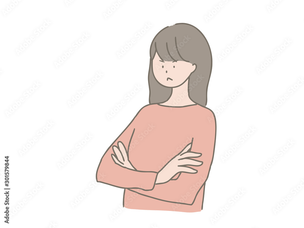 怒っている女性 怒っている女性