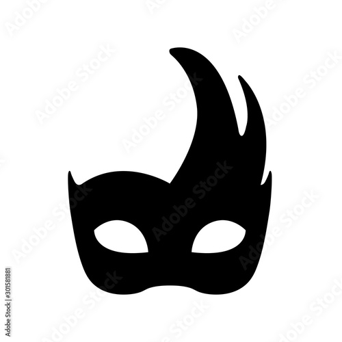 Carnival mask icon, logo isolated on white background