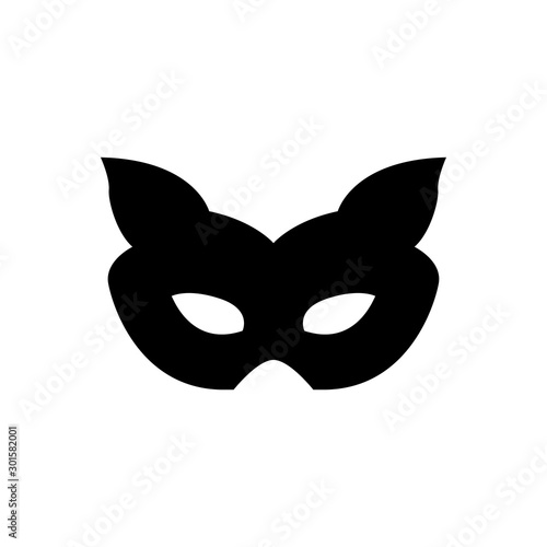 Carnival mask icon, logo isolated on white background