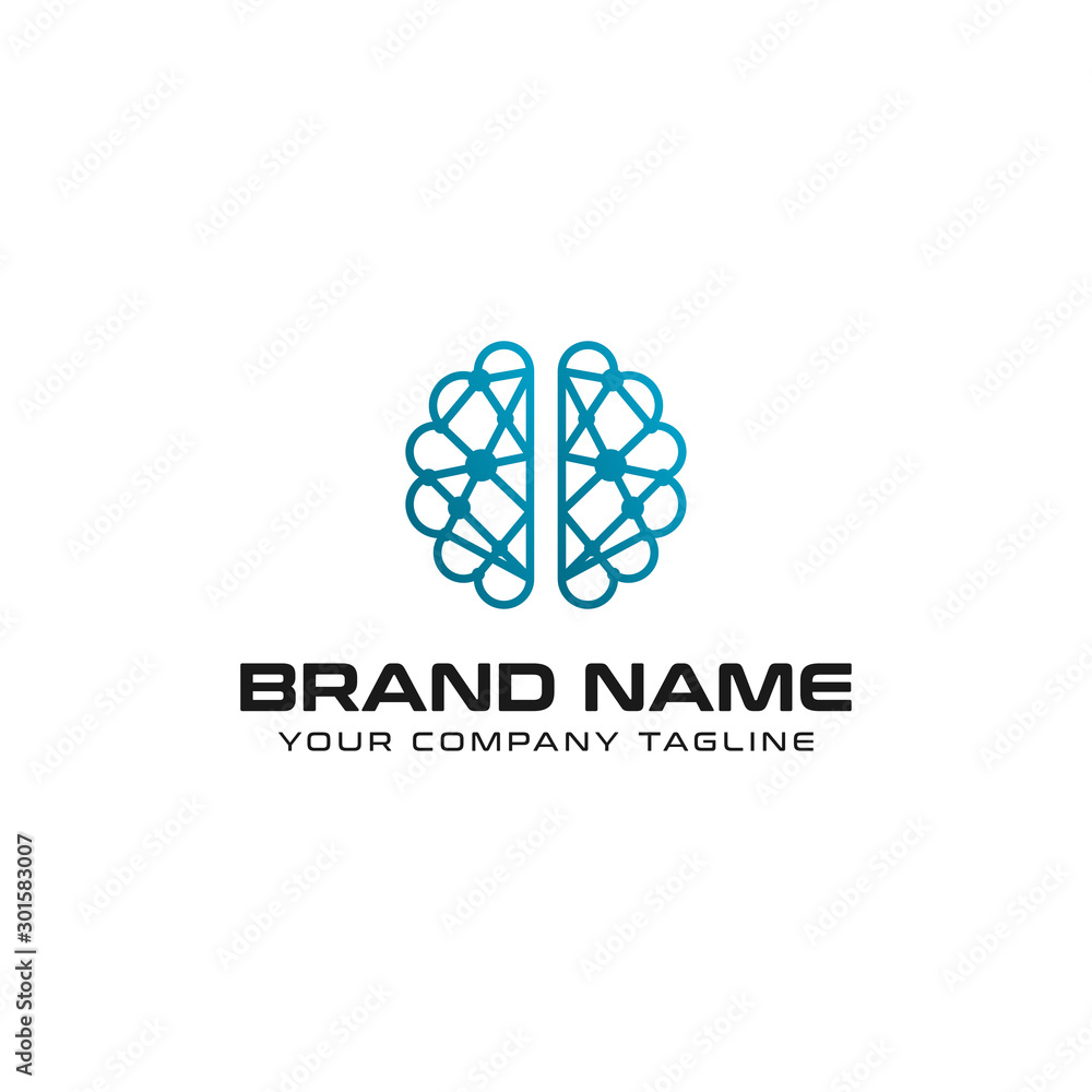 Fototapeta premium Brain Technology Logo design vector