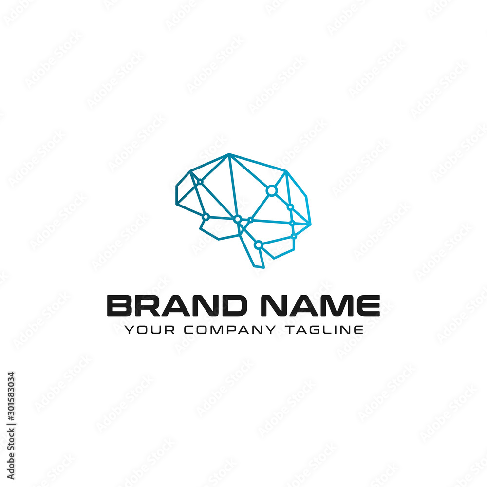 Fototapeta premium Brain Technology Logo design vector