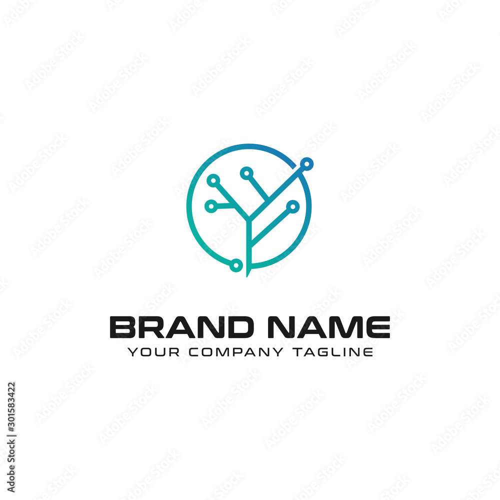 Tree Technology Logo Design vector Tree Technology Logo Design vector