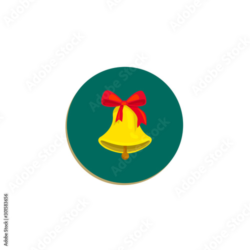 christmas bell vector flat icon