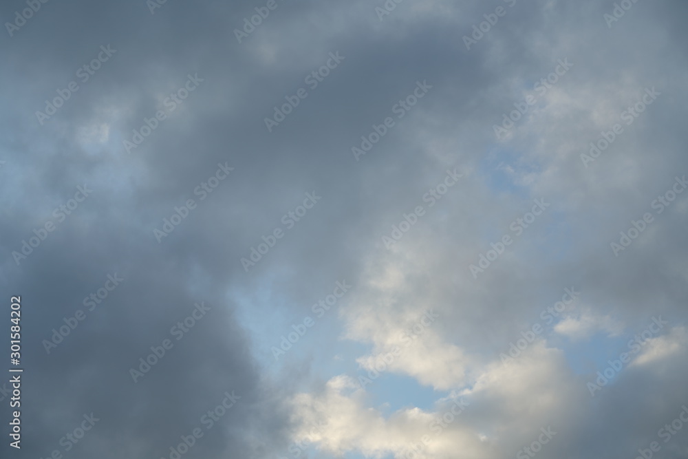 Blue and grey sky with clouds