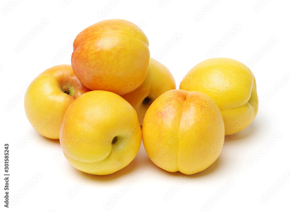 Nectarine fruit on white background 