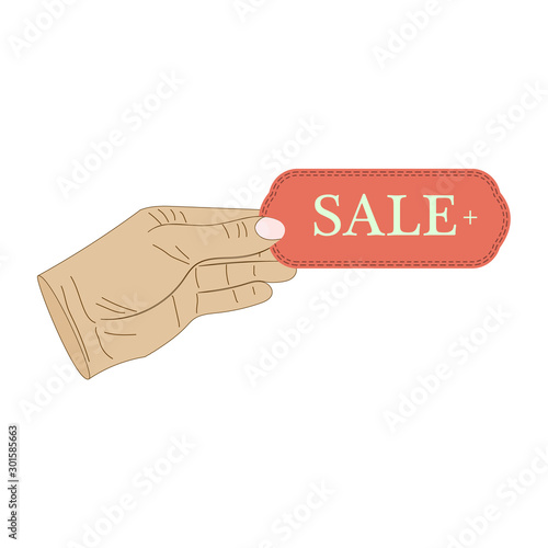 Offer, banner, discount tag, special offer. Website sticker on white. illustration