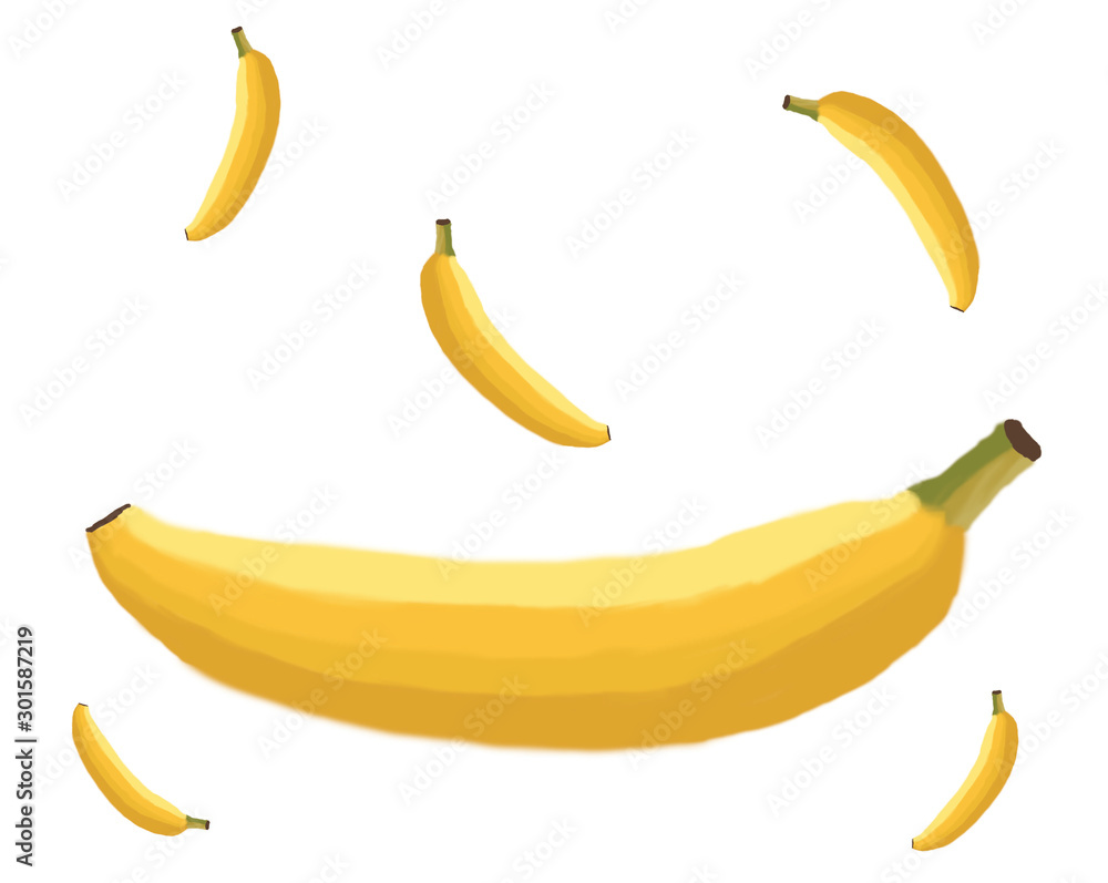 Background illustration of bananas with a white background