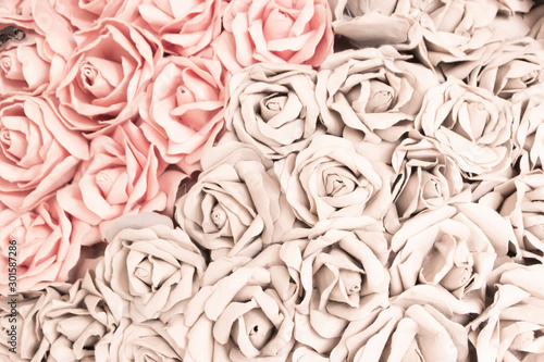 Rose handicraft from paper sort for use background vintage style