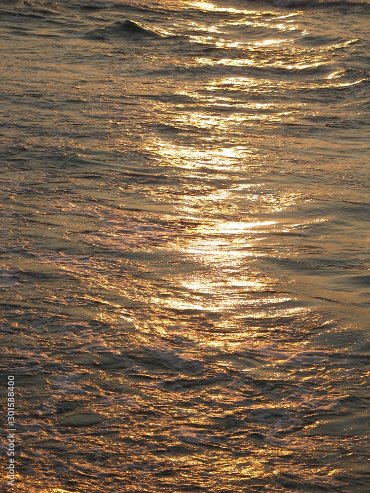 Sunset over beach in Crete