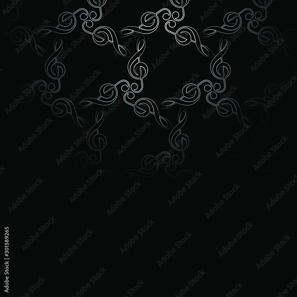 Music key pattern black white top focus Music key pattern black white top focus
