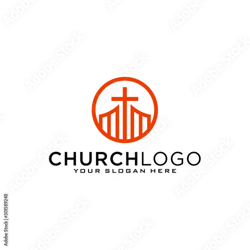 Slika na platnu Church vector logo symbol graphic abstract template