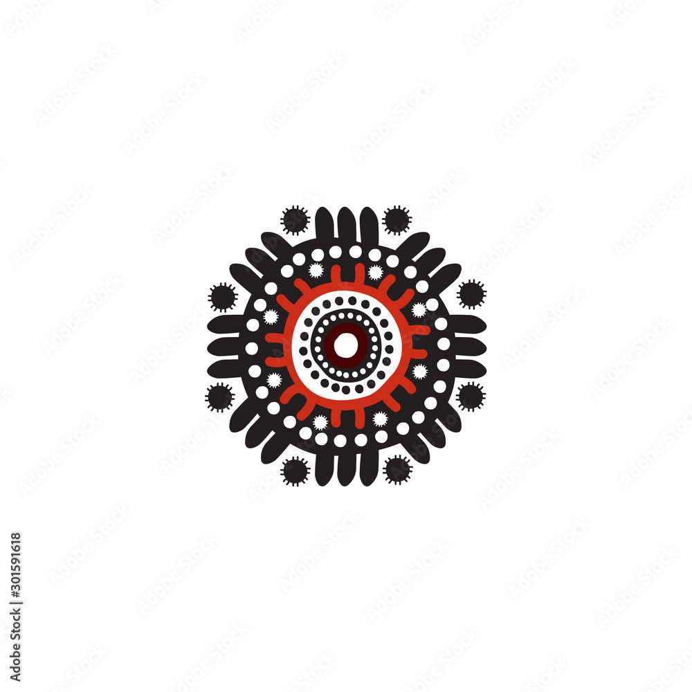 Aboriginal art dots painting icon logo design template Aboriginal art dots painting icon logo design template
