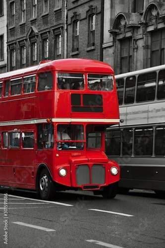 old red doubledecker bus in dublin