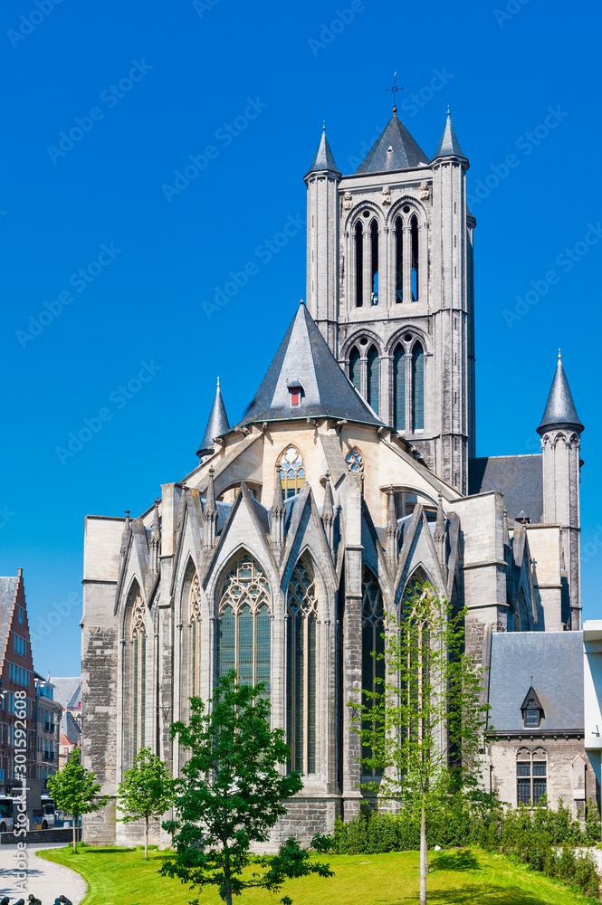 St Nicholas church in Ghent. Belgium. The oldest church in the city