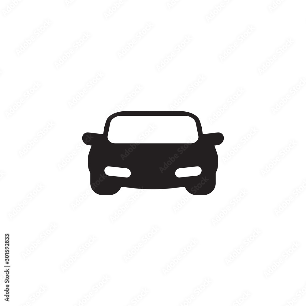 Automotive logo design with using car icon frontview