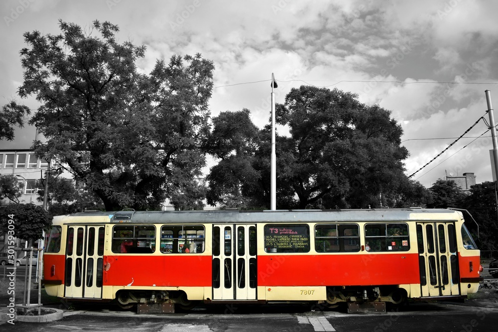 Old Tram - Black And Red