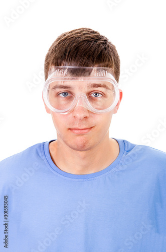 Man in a Safety Glasses