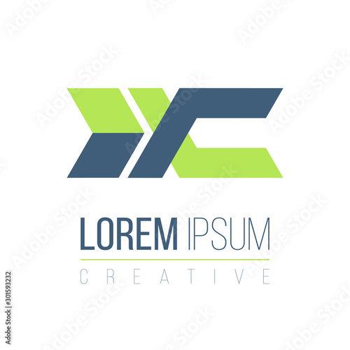 Letter X or XL logo design template with an arrow. Branding, business identity. Tech logo. Stock Vector illustration isolated on white background.