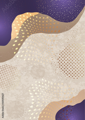 Wallpaper Mural Bright abstract background, colored waves, dots, monstera leaves. Universal art template. Modern graphic design for banners, business cards, invitations, gift cards, flyers, brochures. Torontodigital.ca