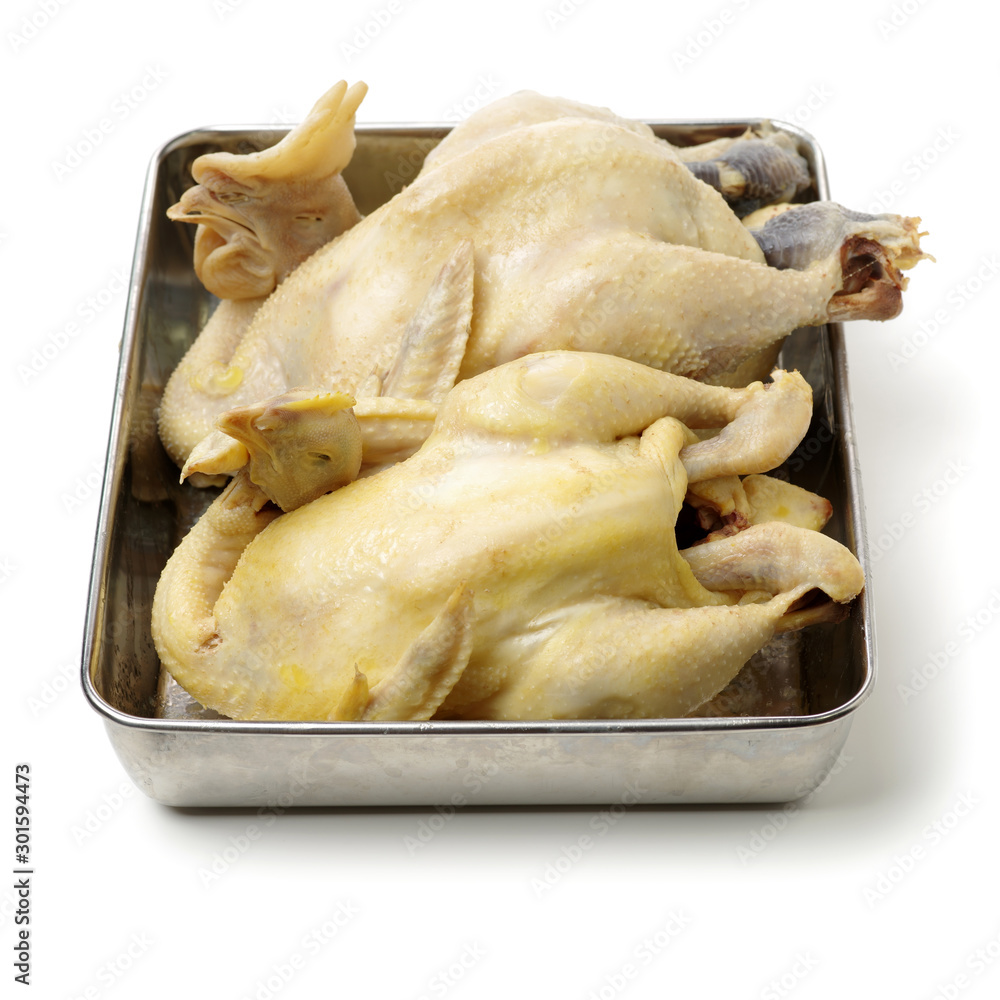 Boiled a chicken isolated on white background Boiled a chicken isolated on white background