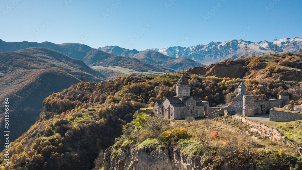 Fototapeta premium Aerial view of Tatev Monastery