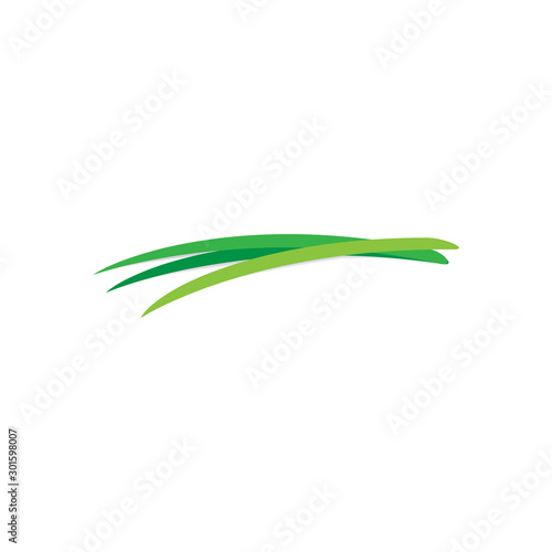Logo Design Concept with Green Pandan Leafs Icon